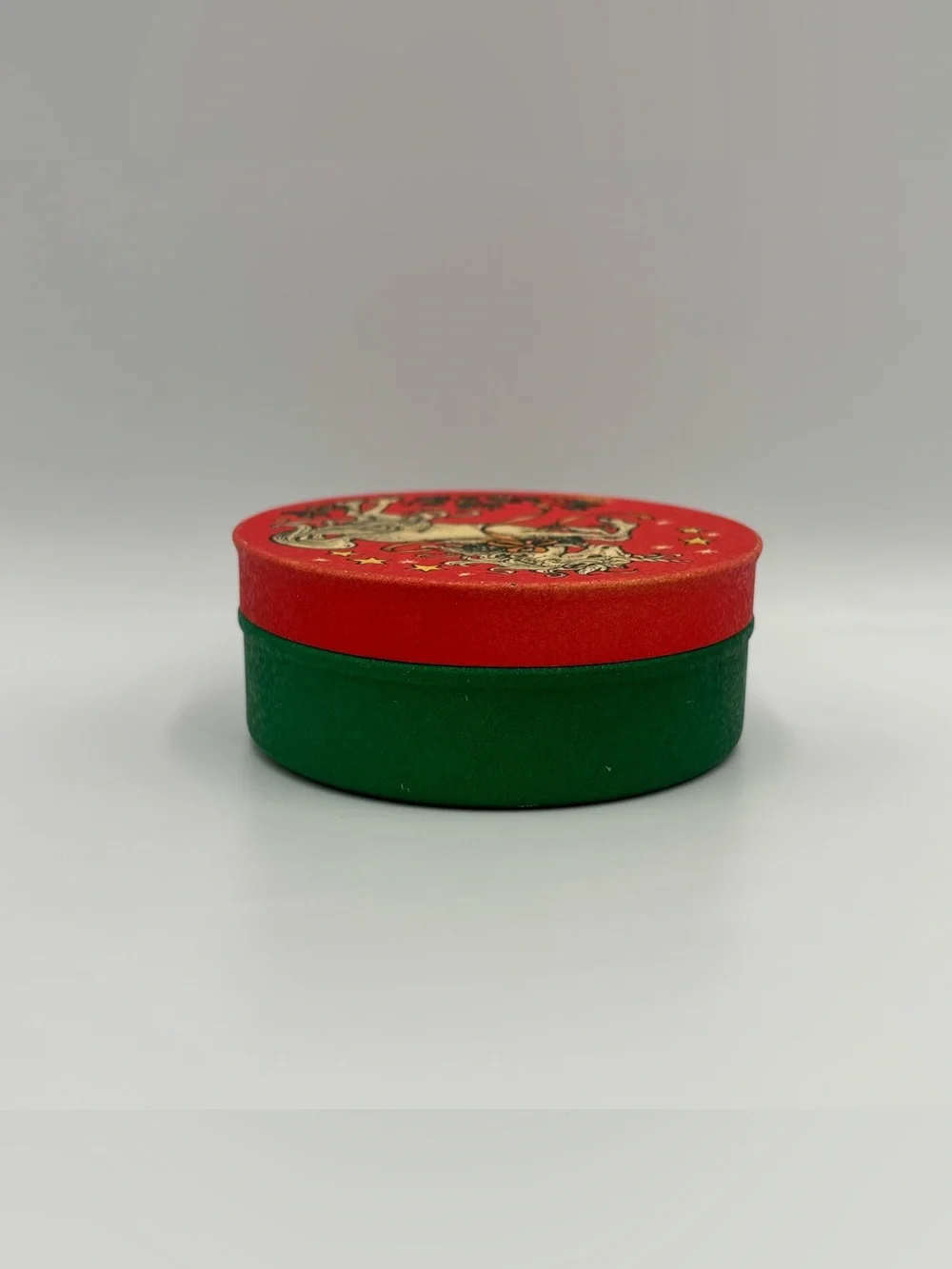 Vintage 1980’s Unicorn Christmas Tin Metal Box by Potpurri Press USA Face Powder
